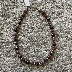 Premier Designs Jewelry 20" Brown & Brass Beaded Necklace